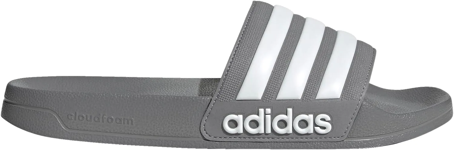 Сандалии для душа Adidas Adilette, белый/серый — фото 2