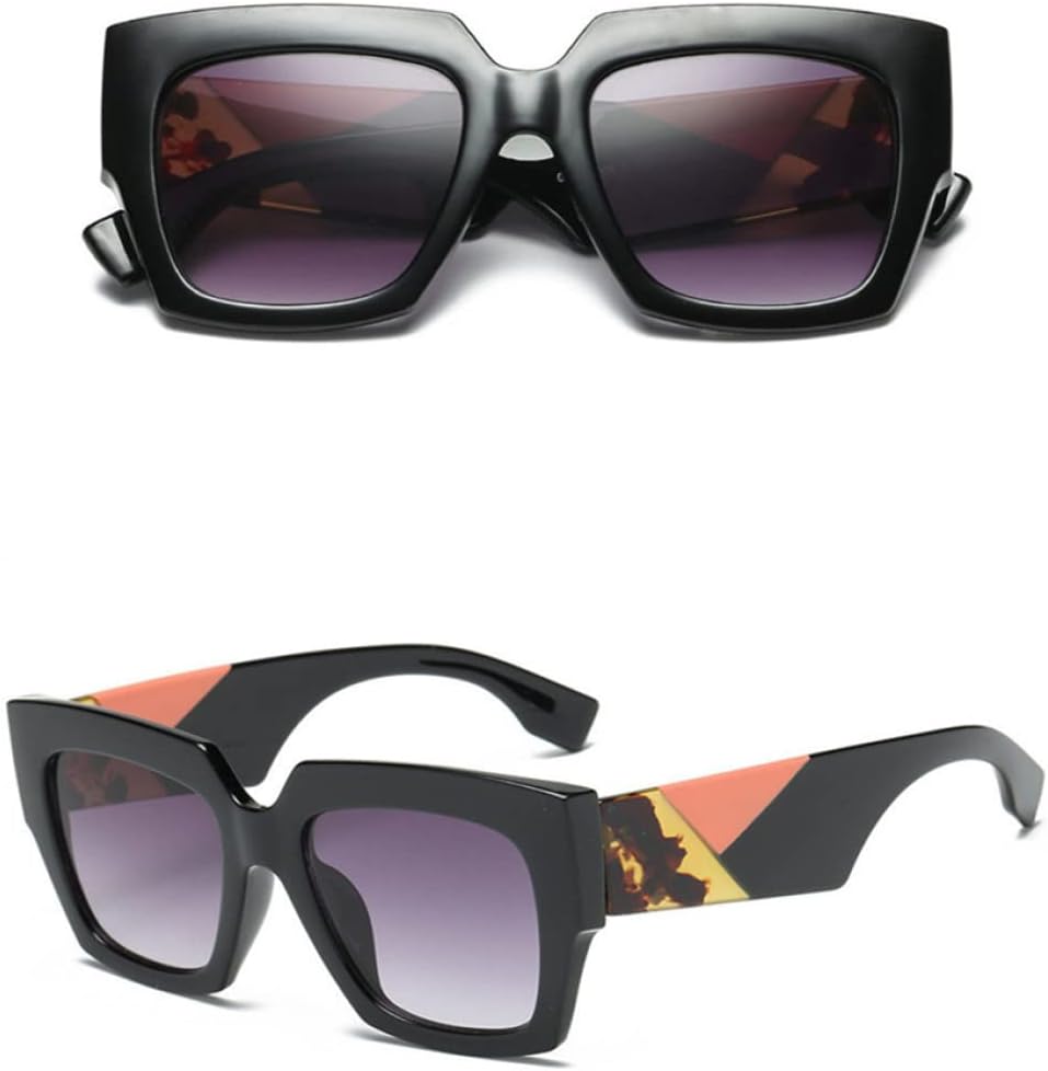 

Солнцезащитные очки с плоской верхней частью, большие, для женщин, градиентный летний стиль, большие очки для женщин, защита от ультрафиолета UV400 LANGSER, Black Orange