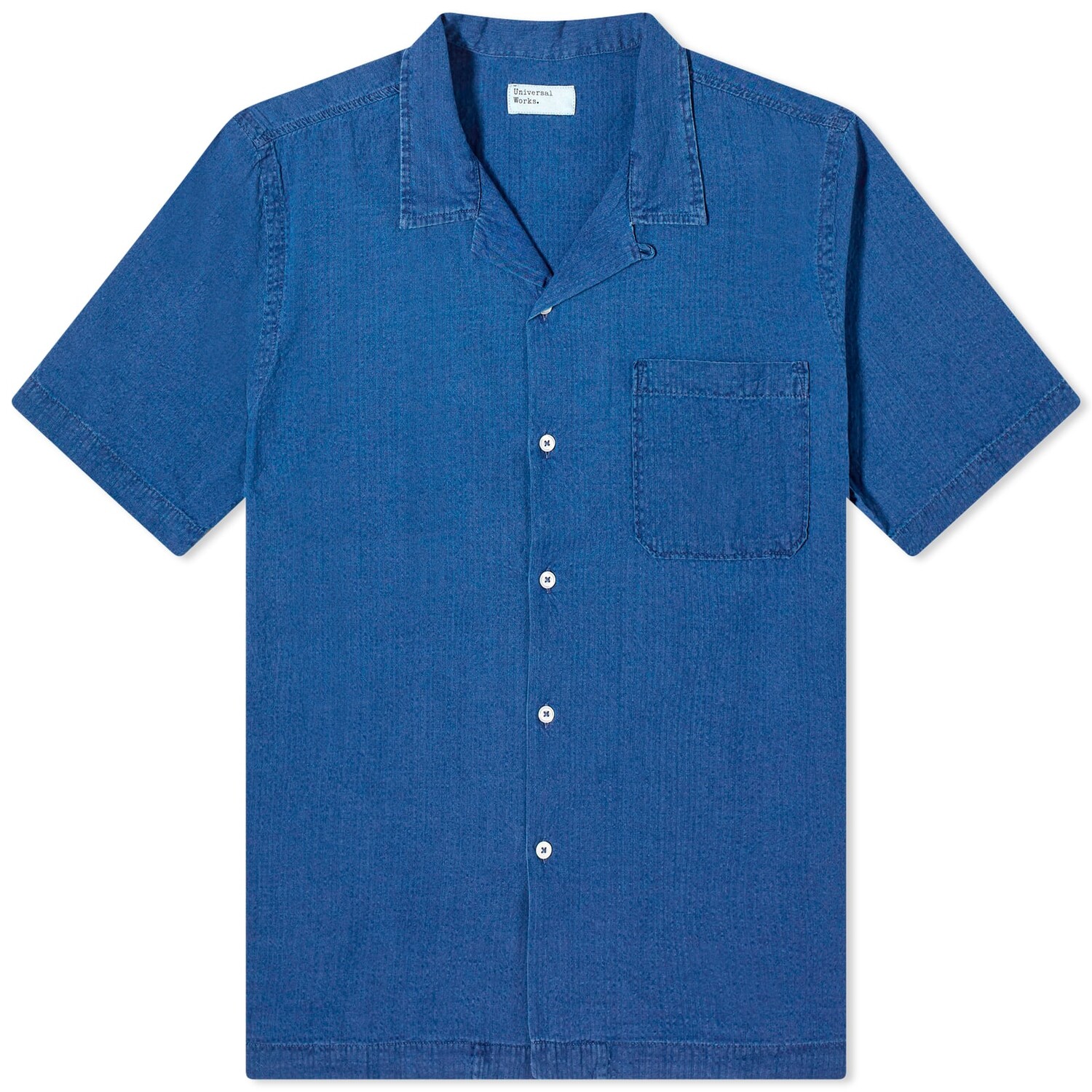 

Рубашка Universal Works Indigo Seersucker Road Shirt, цвет Washed Indigo