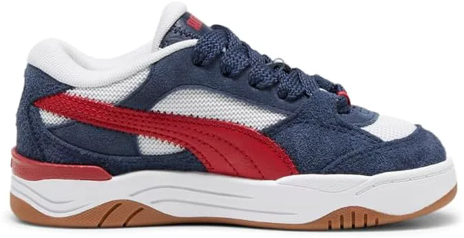 

Кроссовки PUMA Kids для мальчиков 180 со шнуровкой, повседневные - белые, темно-синий/серебристый