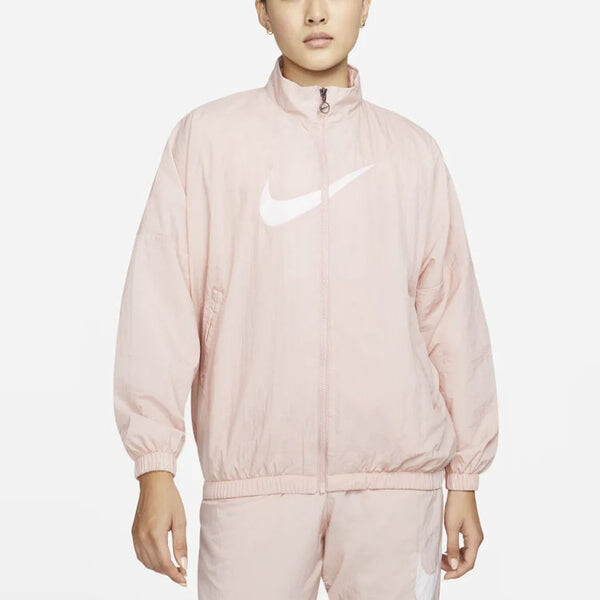 Куртка (WMNS) Nike Sportswear Essential Logo Pattern Wrinkled Woven Loose Stand Collar Jacket Pink, розовый — фото 4