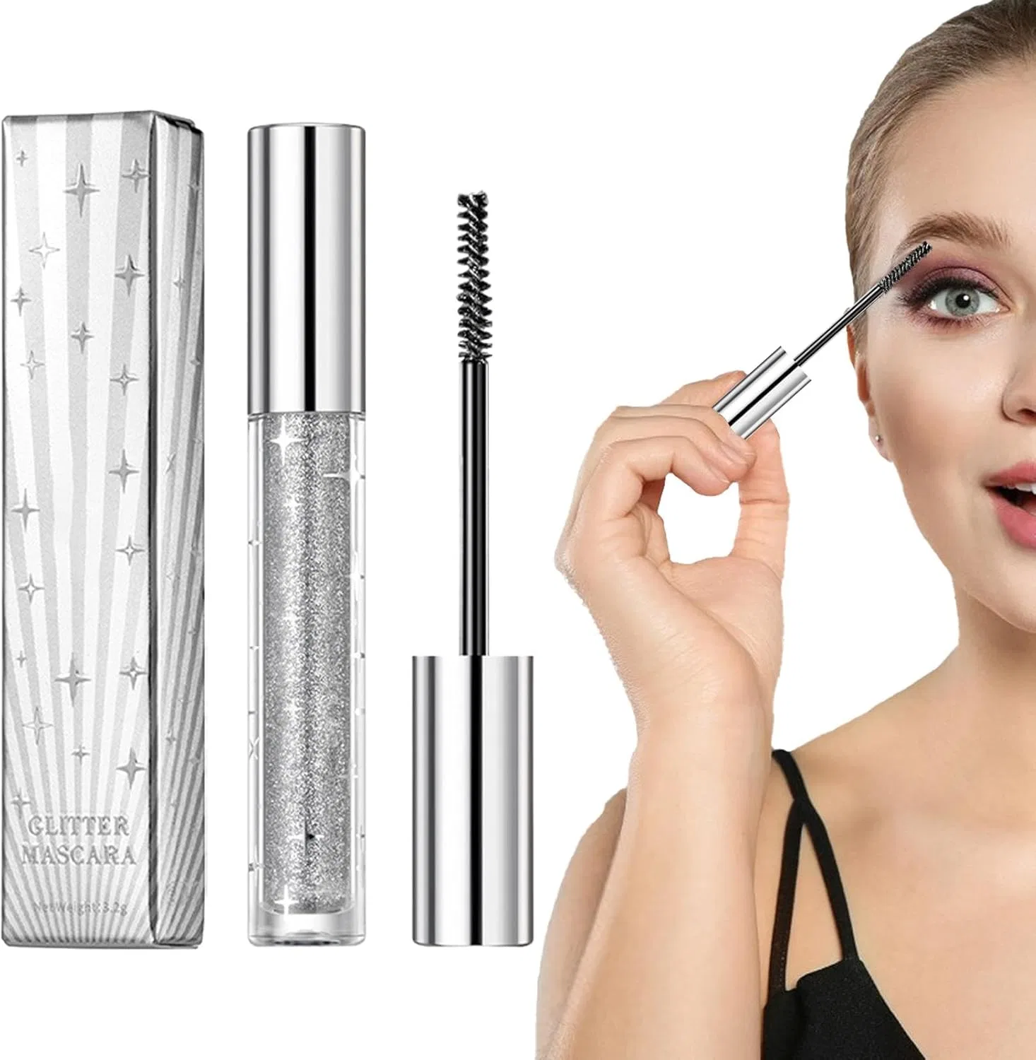 Тушь для ресниц Glitter Mascara, No Brand, 3.2 г, 1 шт, 1#