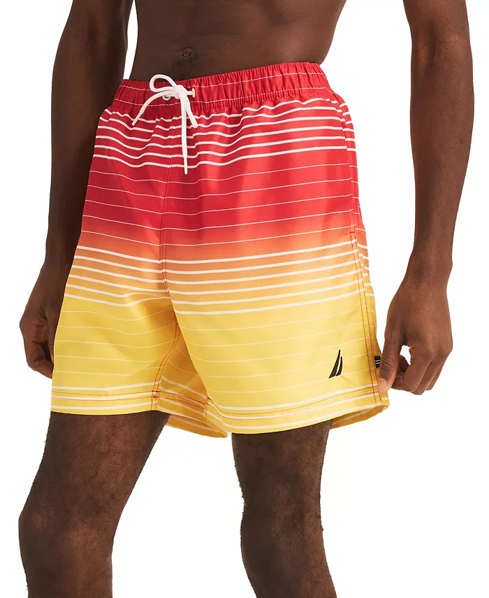 

Мужские плавки с омбре полосами и полной эластичной резинкой 6" Ombre Stripe Full Elastic Nautica, красный