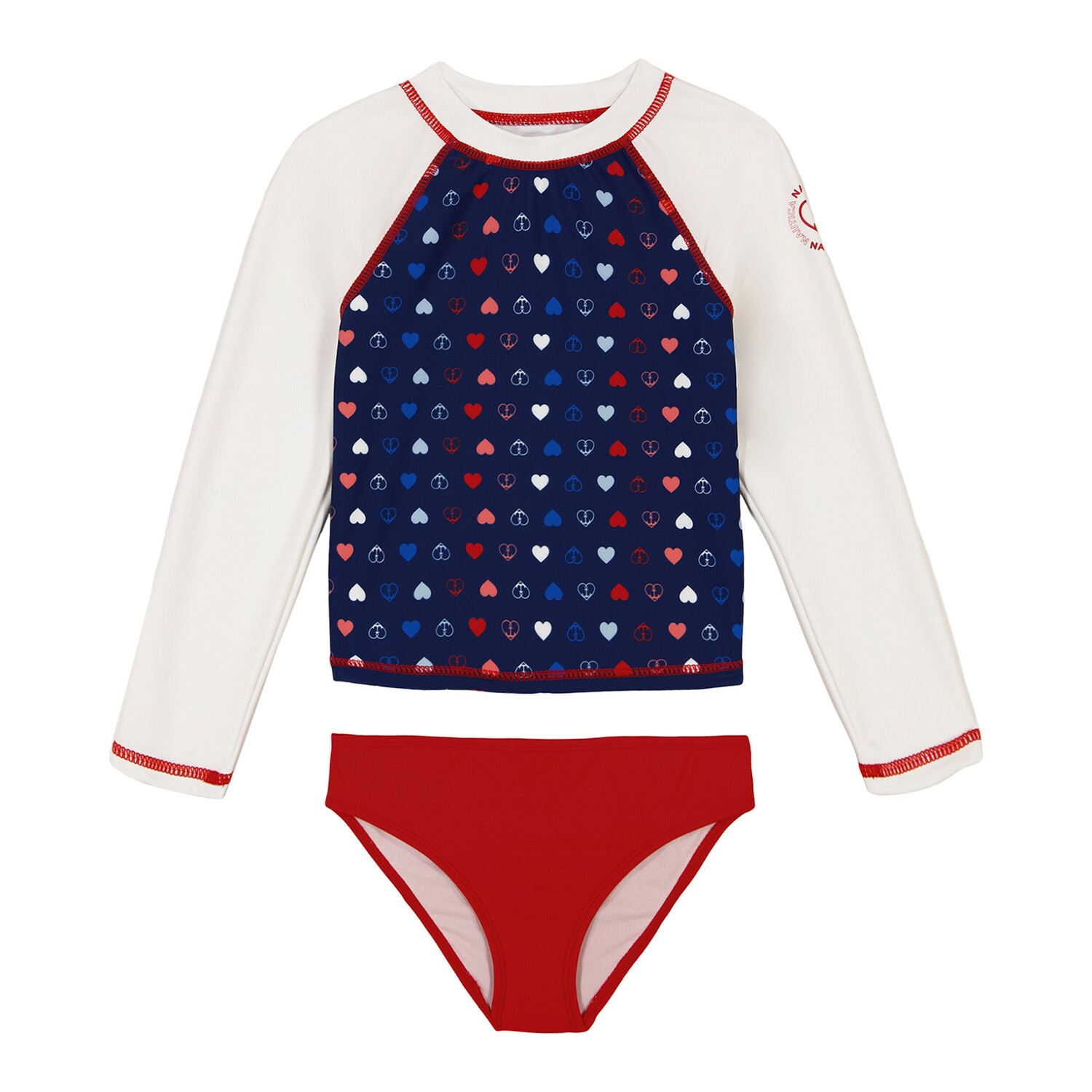 

Комплект юбки Nautica для девочек Heart Rash Guard (7–16), цвет Tin Grey