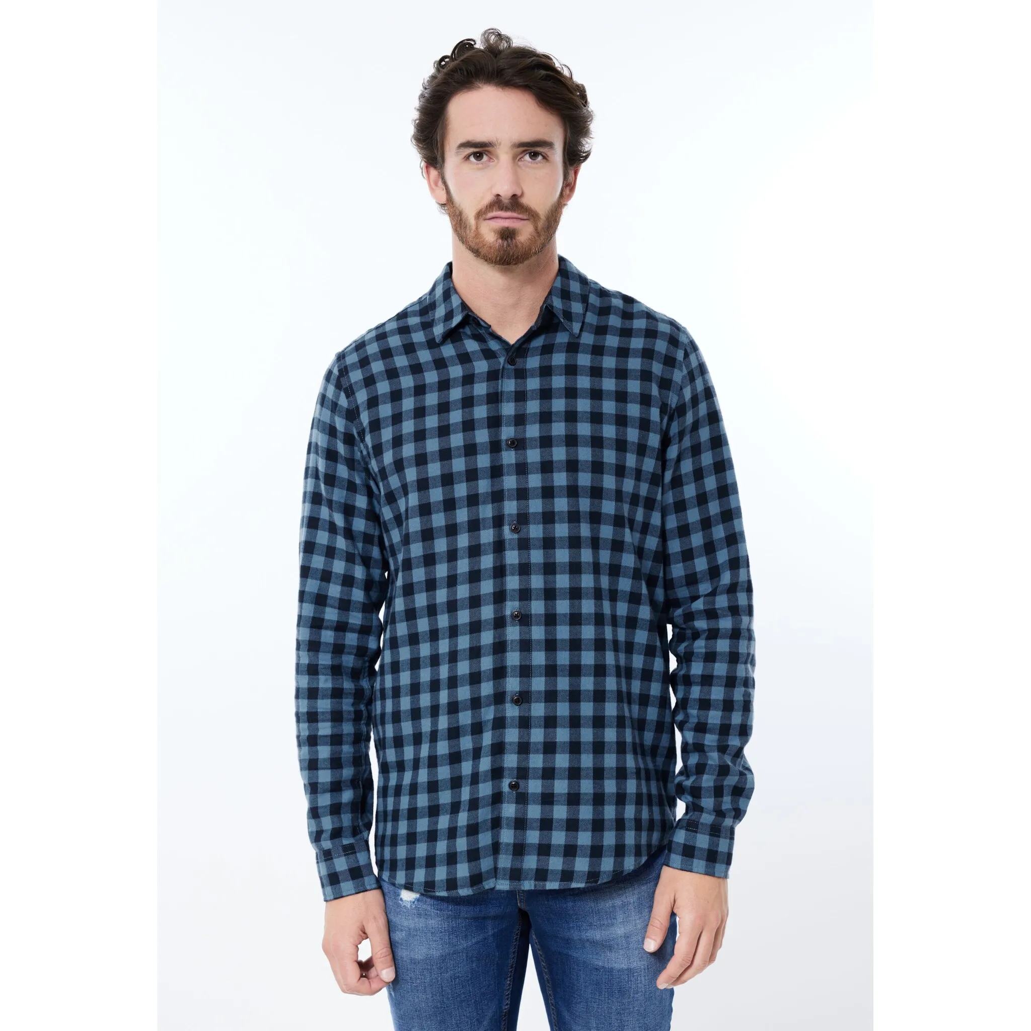 

Рубашка в клетку STREET ONE MEN из чистого хлопка, цвет Shadow Blue