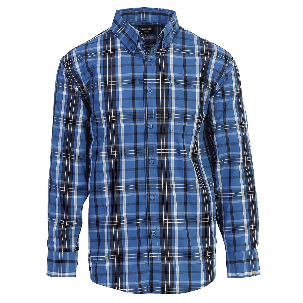 

Мужская рубашка в клетку с длинным рукавом Gioberti, цвет Blue Navy White