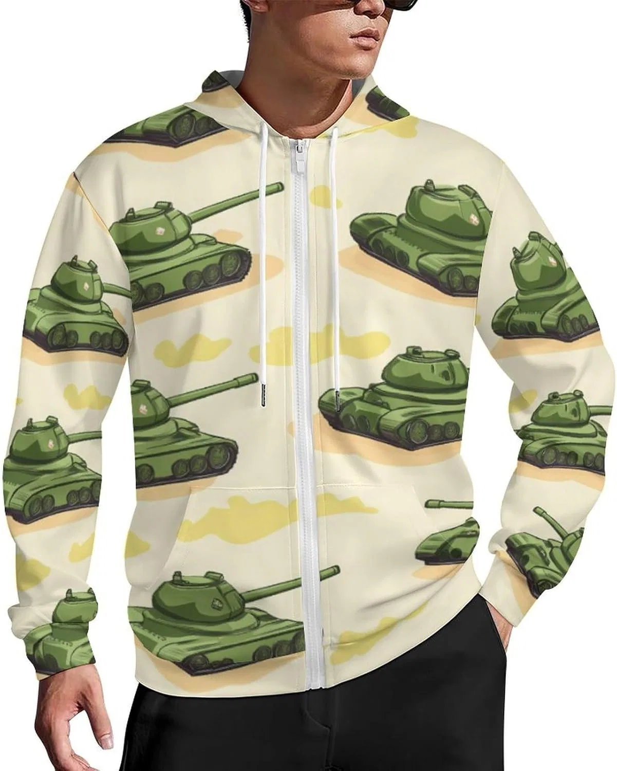 Худи мужское на молнии, легкое, стиль Army Green