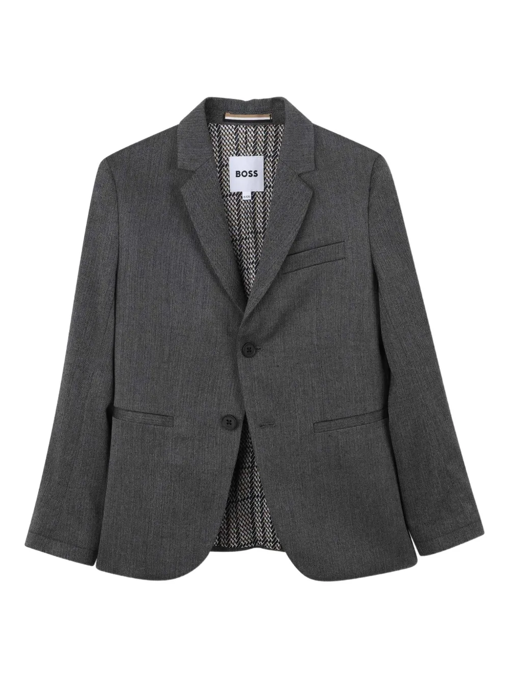 

Однобортный блейзер BOSS Kidswear, серый