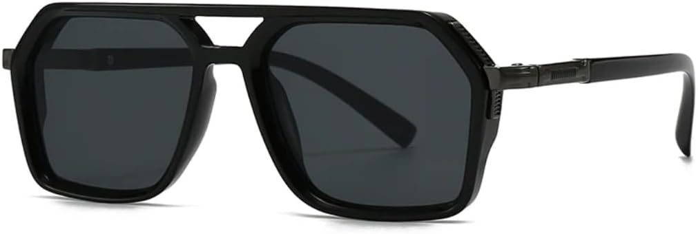 

Солнцезащитные очки с защитой UV400 | Двойная перемычка, большая оправа, цветные линзы | Для женщин и мужчин, для занятий спортом на открытом воздухе и вождения DSVIGF, Black