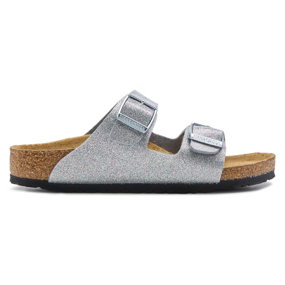 Детская сандалия с анатомической стелькой Birkenstock Arizona для малышей, silver glitter — фото 2
