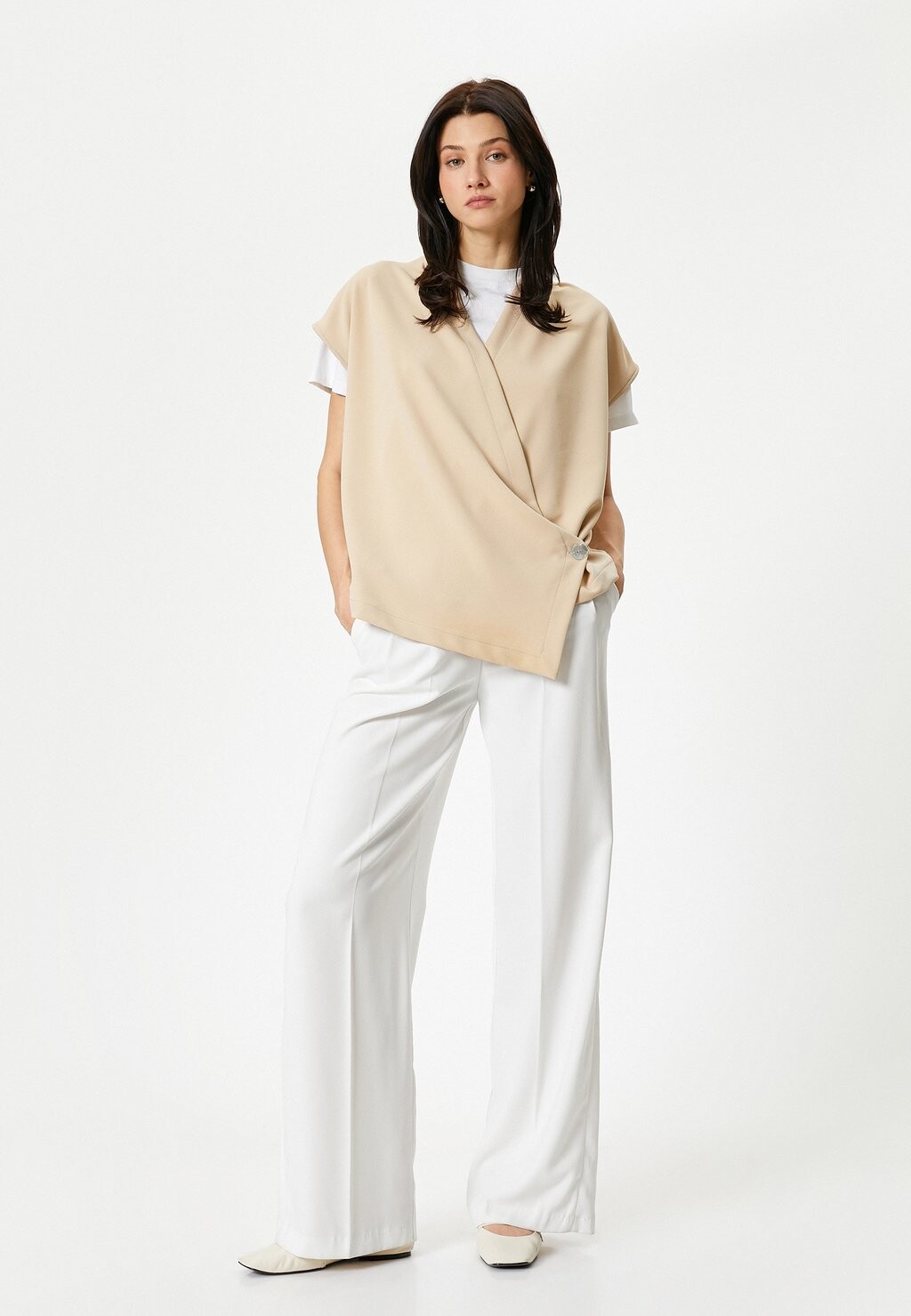 

Блуза SHORT SLEEVE Koton, бежевый