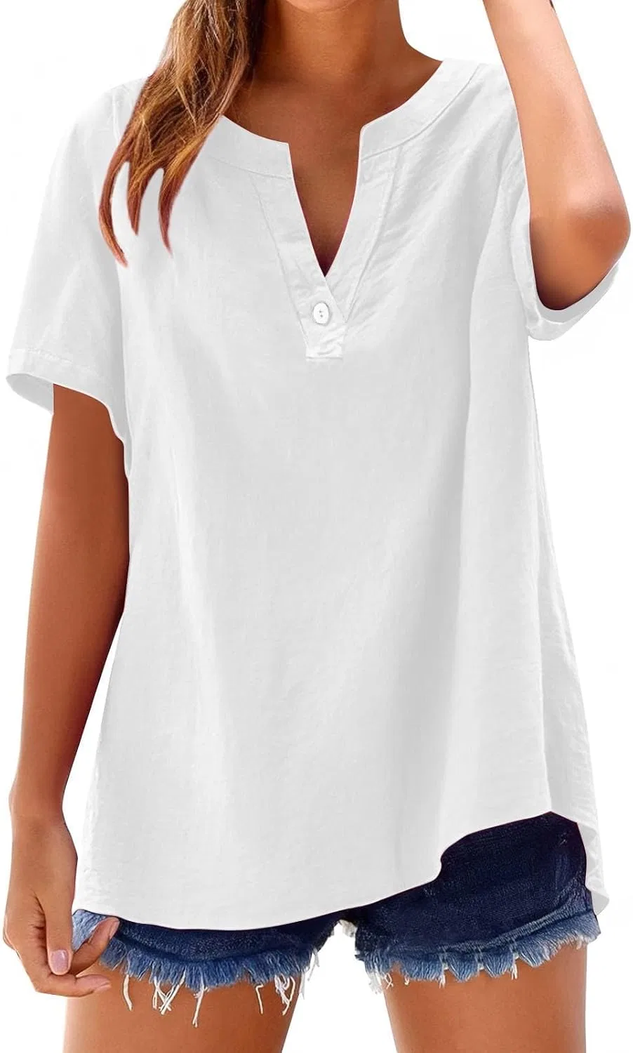 Блуза свободного кроя Loose Button Shirt Top, белый