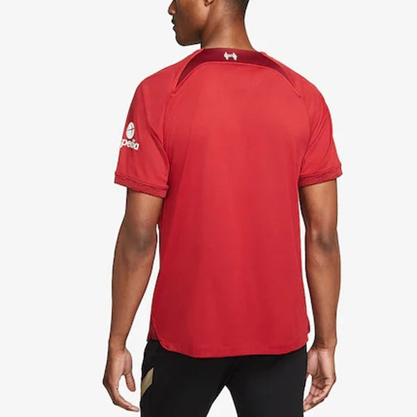 Спортивная футболка men's 2022-23 season liverpool fan edition logo pattern printing short sleeve soccer/football jersey deep red Nike, красный — фото 3