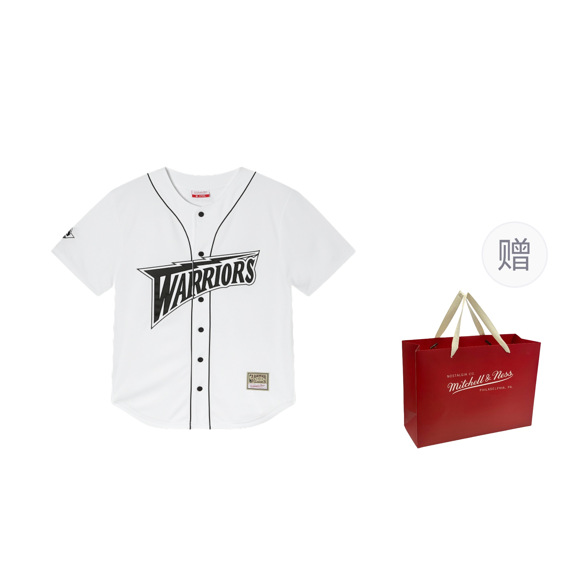 

Футболка Mitchell & Ness x NBA, унисекс Mitchell Ness, белый (золотоen state warriors) gift shopping bag