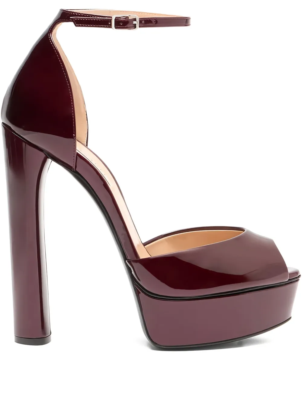 Босоножки Flora 140 на платформе Casadei, красный