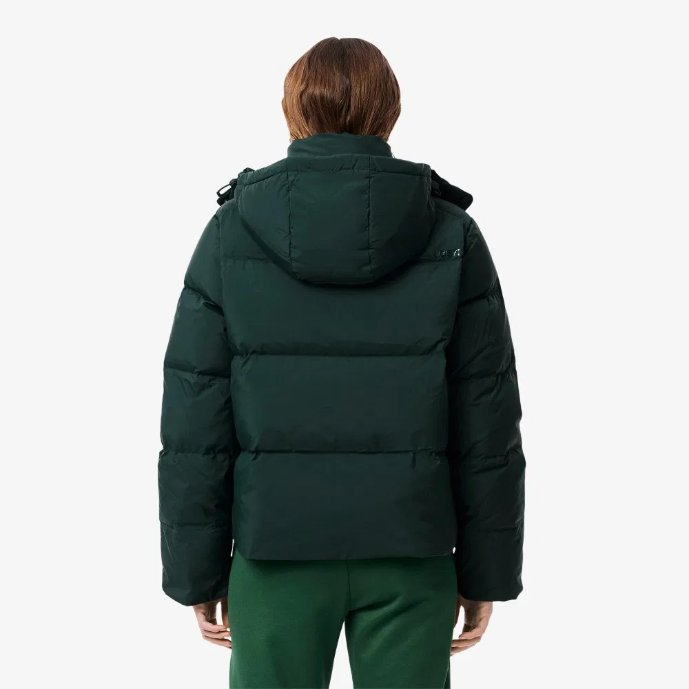Пуховик Lacoste Укороченный с капюшоном, Тёмно-зелёный — фото 3