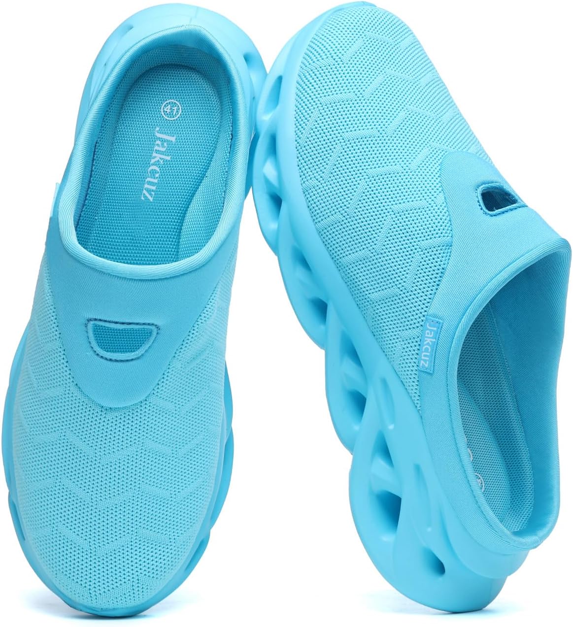 

Jakcuz Men Slip On Mules Легкие кроссовки с открытой пяткой Дышащие прогулочные туфли, небесно-голубой