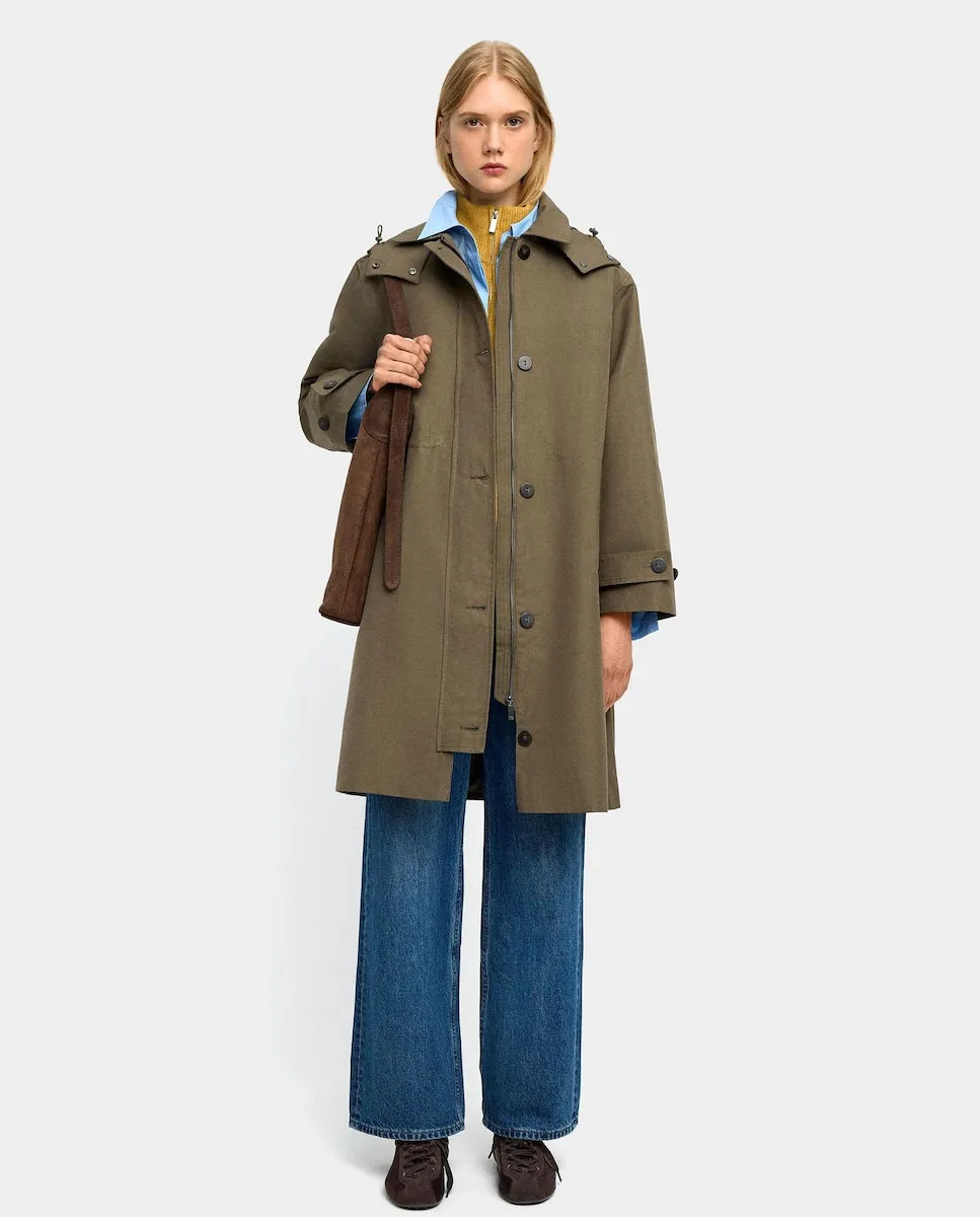 

Женская куртка с капюшоном однотонная Parfois, хаки