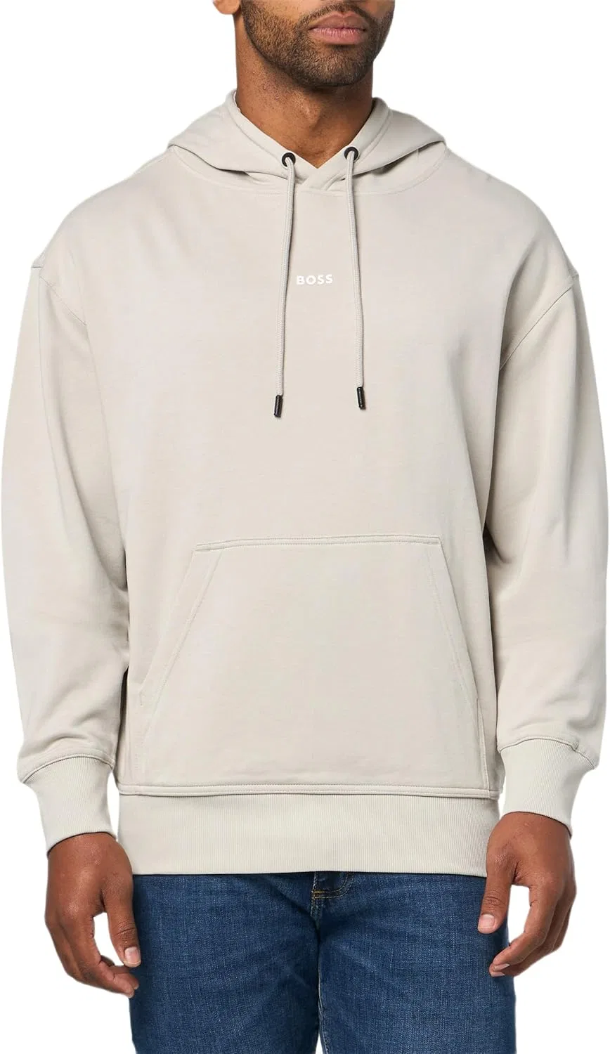 Худи мужское с капюшоном BOSS French Terry, Light Dove Grey