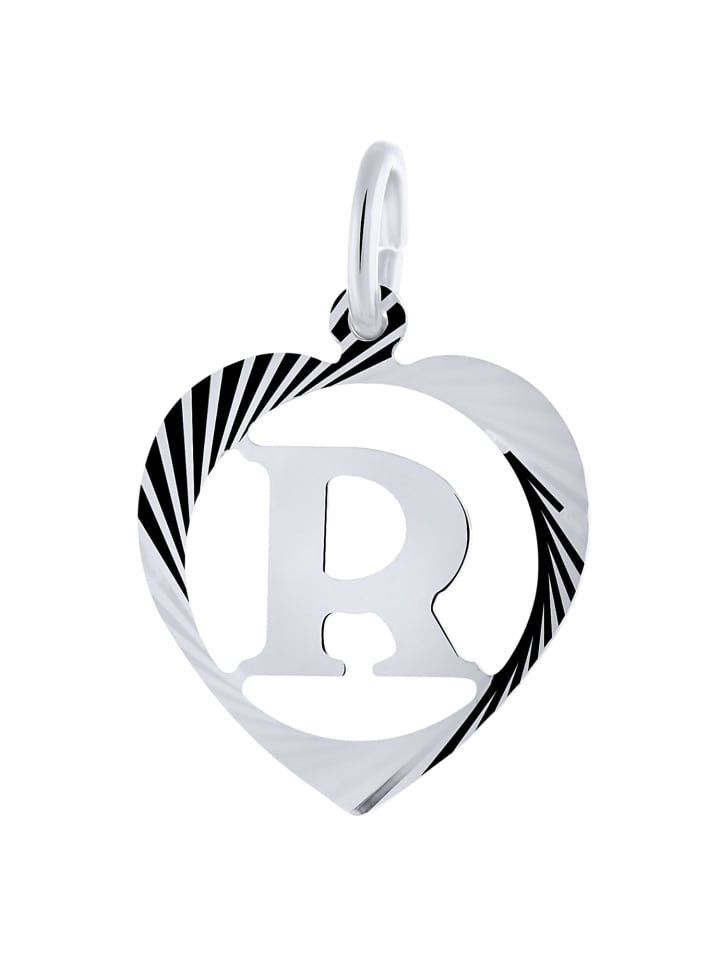 

Lucardi Подвеска из серебра 925 пробы в форме сердца с буквой «R»