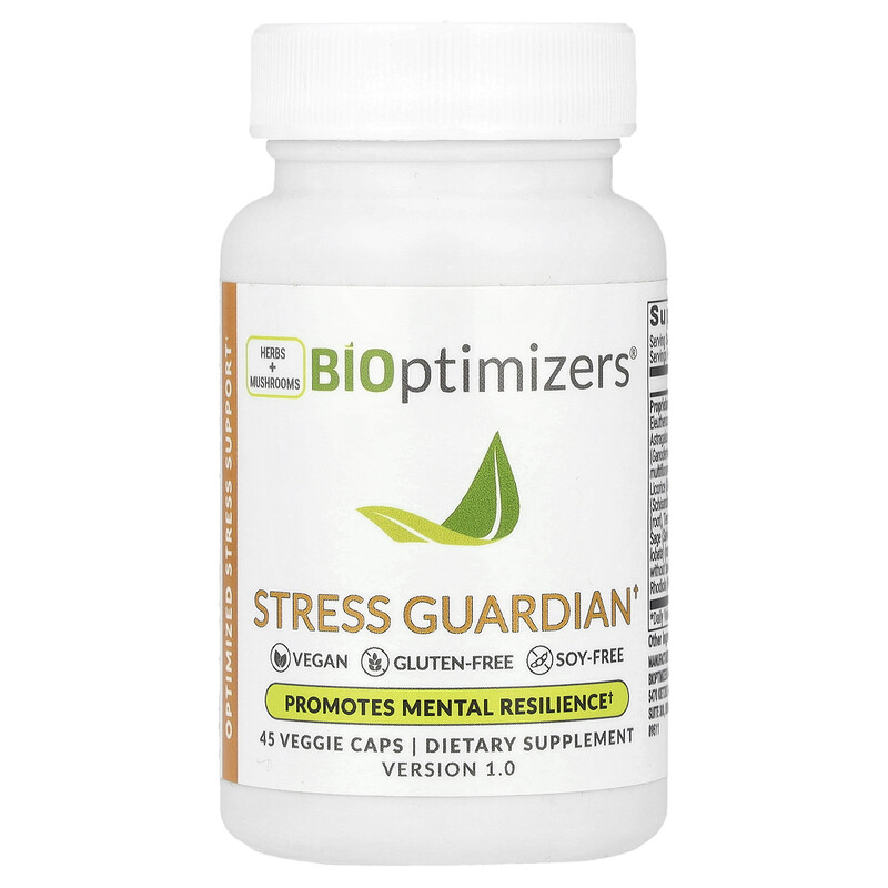 

BIOptimizers, Stress Guardian, 45 вегетарианских капсул