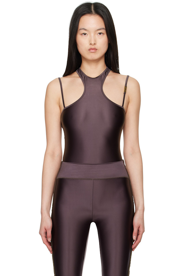 

Боди рейсербэк Versace Jeans Couture, коричневый