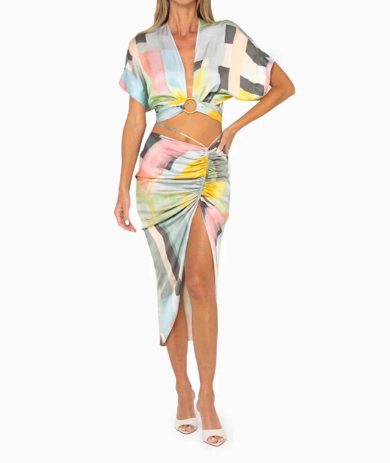 

Юбка Minela с абстрактным принтом "Река" JBQ, River Abstract