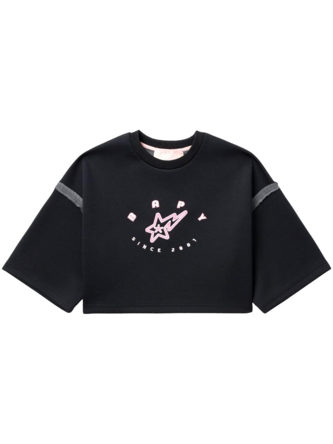 

Укороченная футболка с вышитым логотипом BAPY BY *A BATHING APE, черный