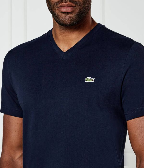 Футболка Lacoste Regular Fit с V-образным вырезом, синий — фото 4