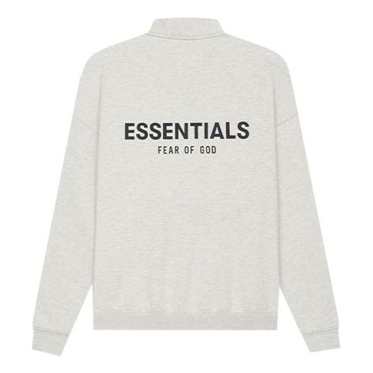 

Толстовка Fear of God Essentials SS21 Mockneck Half Zip Light Heather Oatmeal, цвет oatmeal