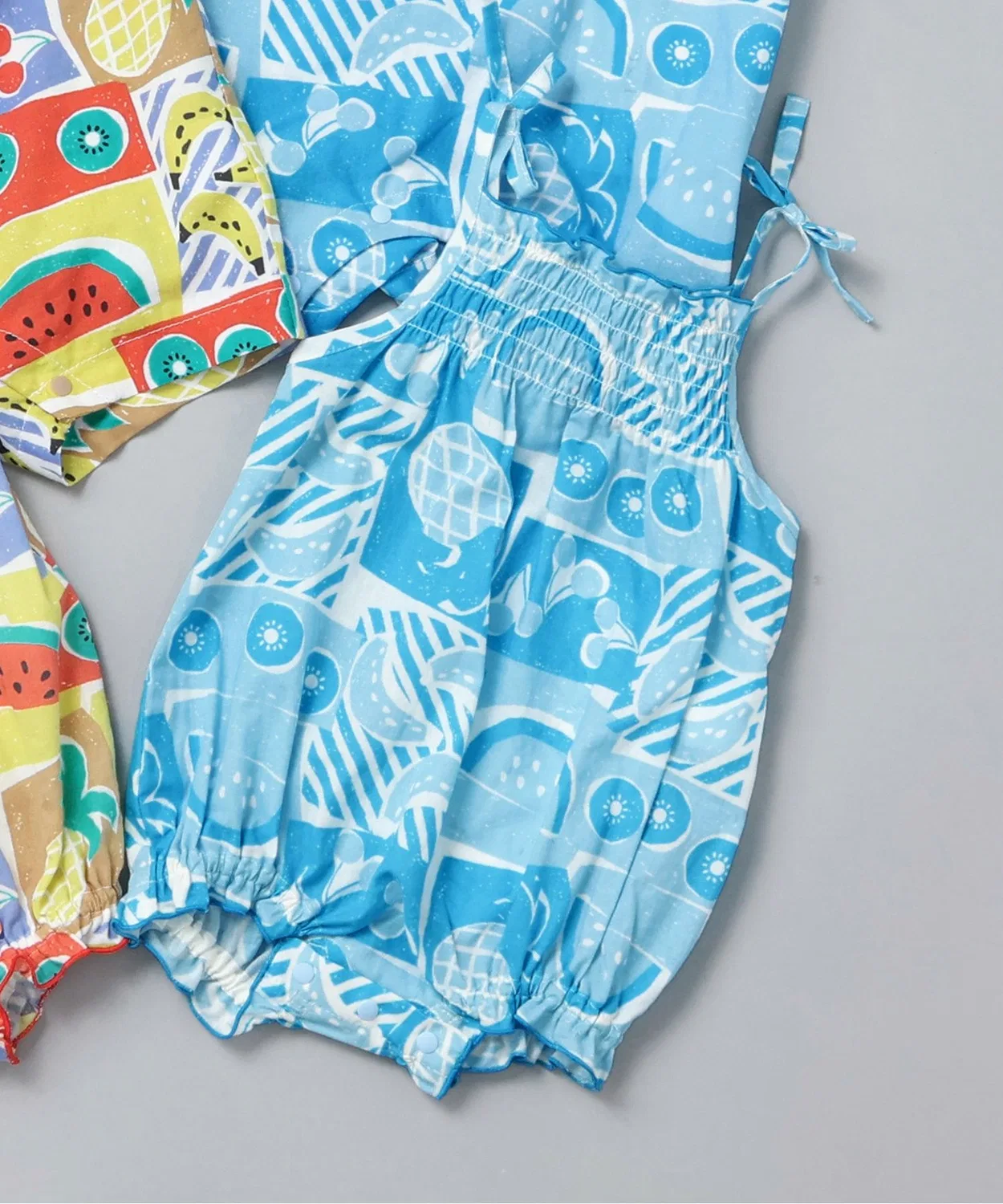 Боди-комбинезон с полным принтом BREEZE Tropical Baby, 100% хлопок, голубой