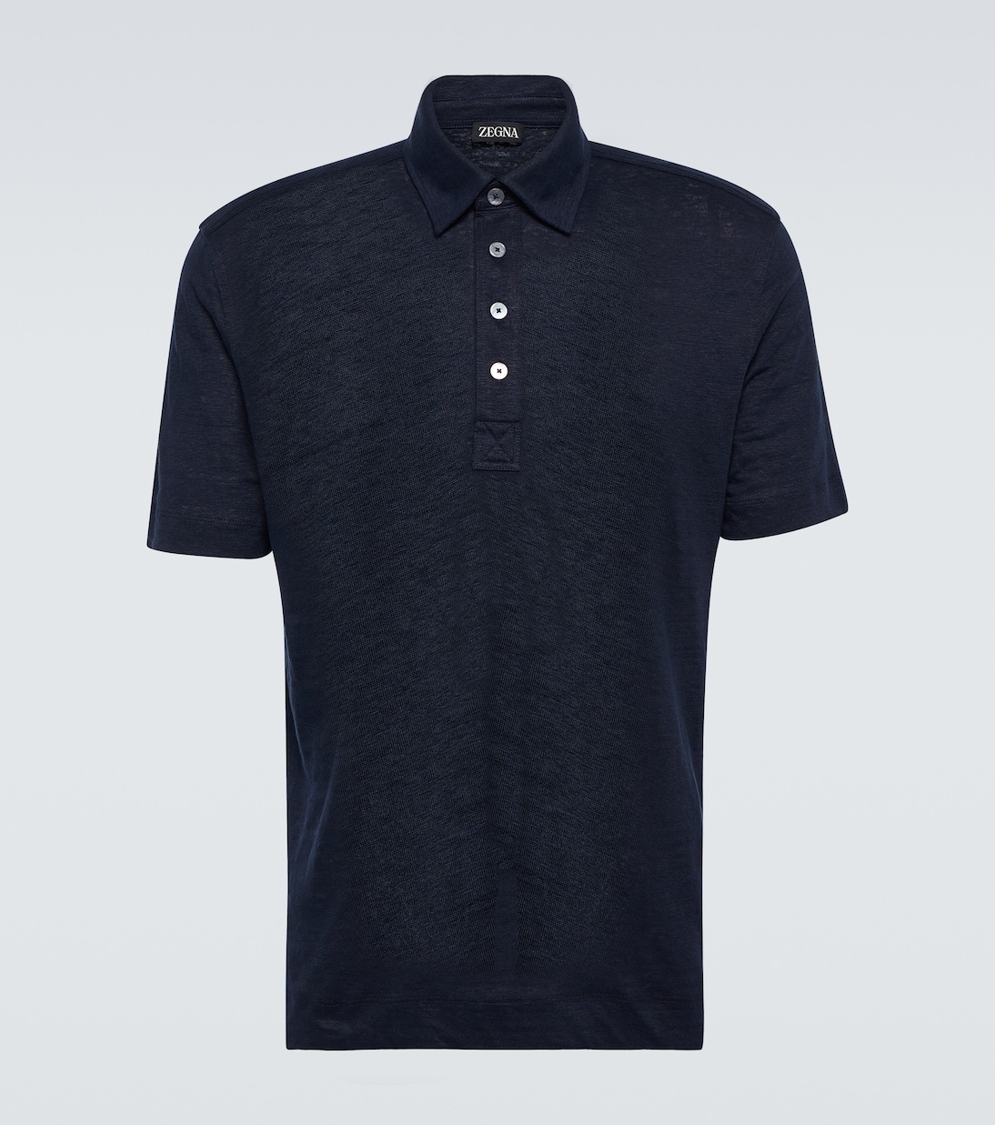 

Льняная поло Zegna, темно-синий
