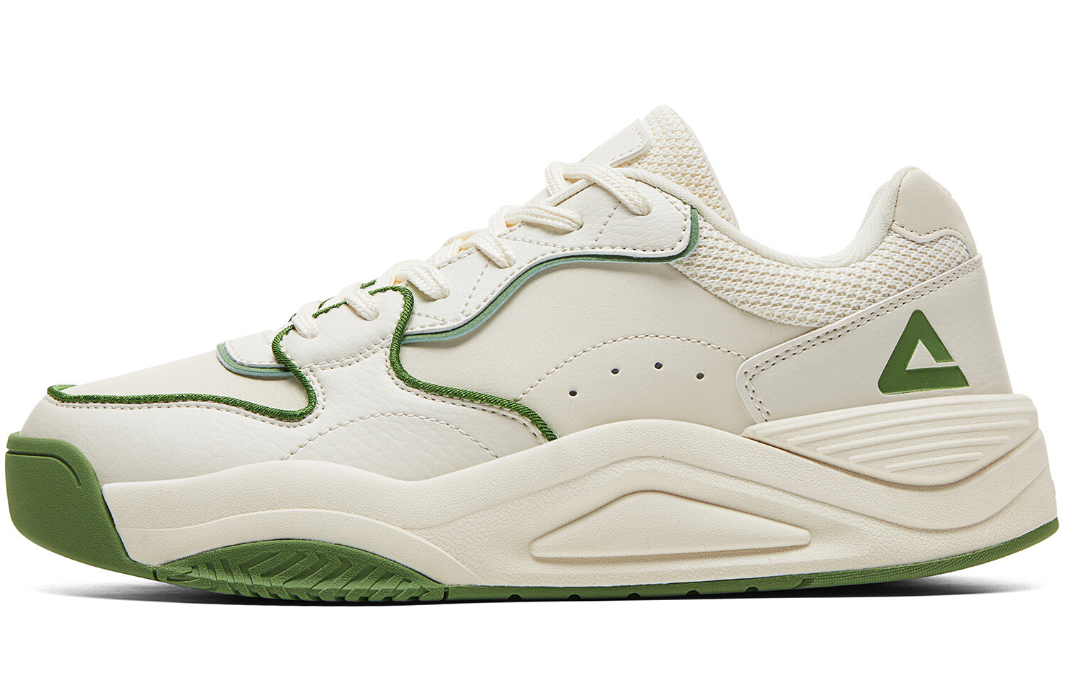 

Кроссовки PEAK Skateboarding Shoes Men Low-top Beige/white/green, белый/зеленый