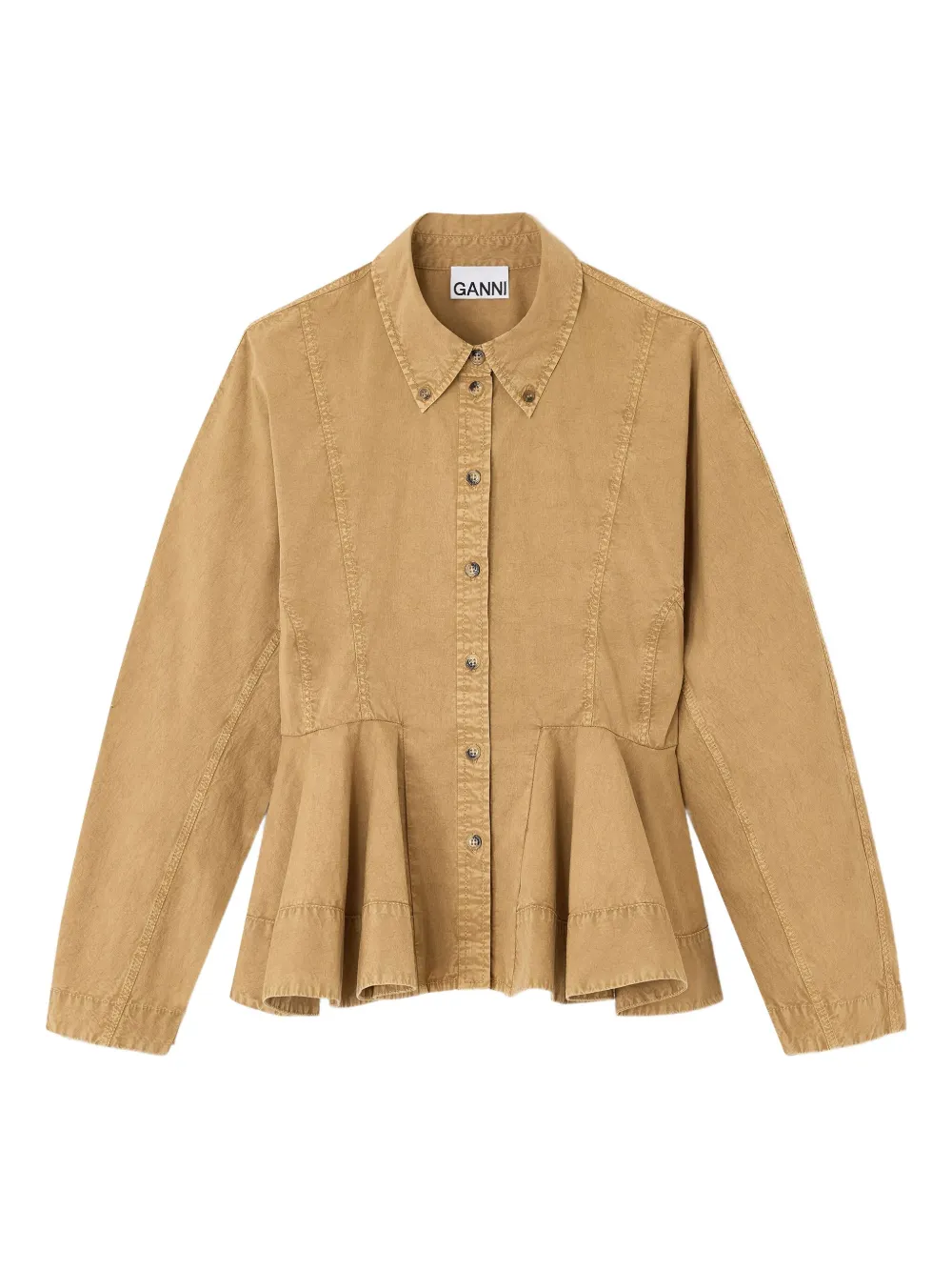 

Рубашка с баской GANNI, нейтральный