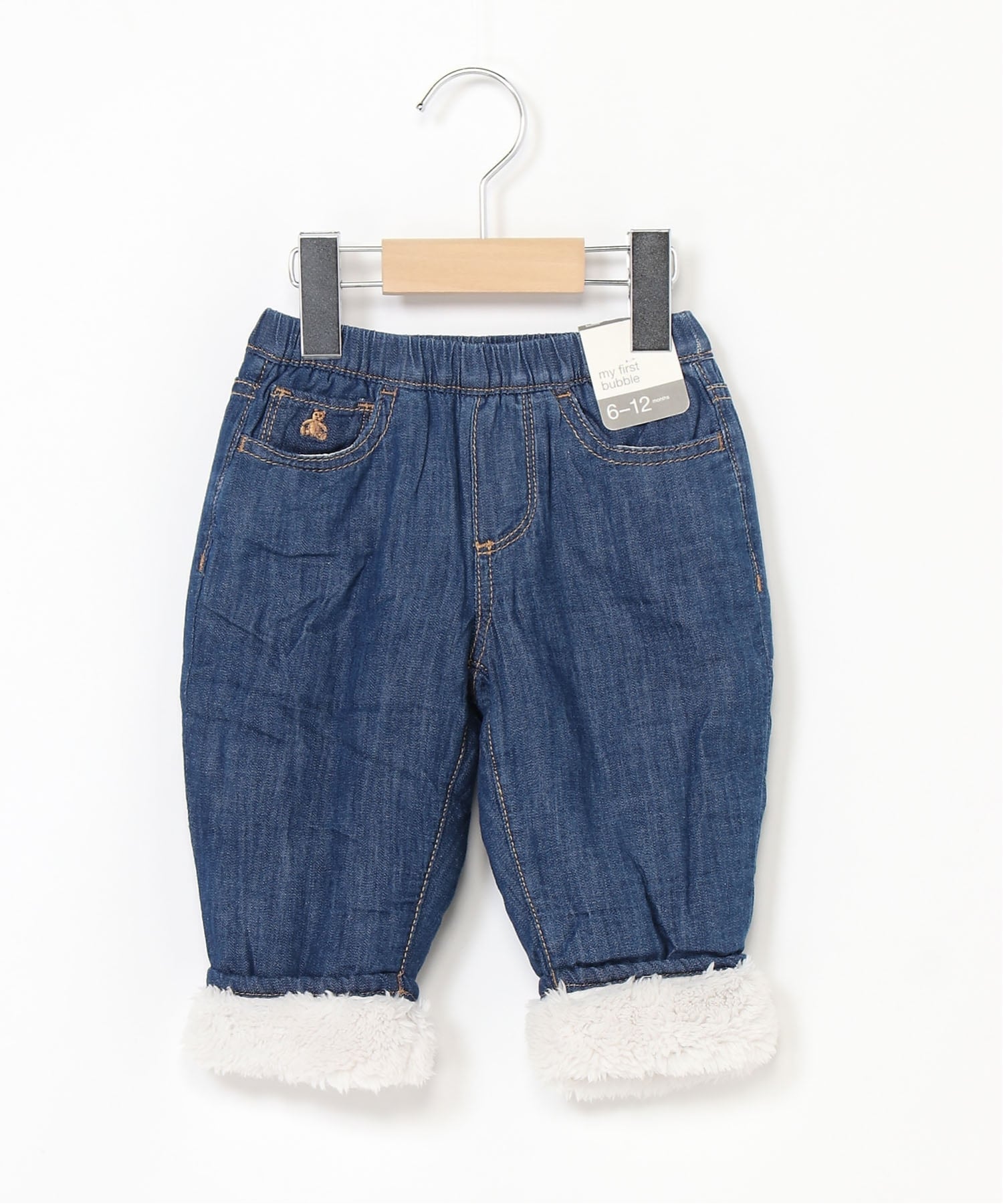(K) Джинсы-бочонки на флисовой подкладке (детские) GAP, MEDIUM_WASH — фото 3