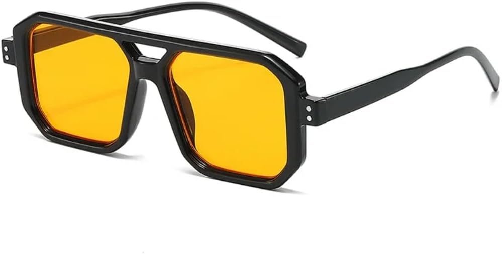 

Солнцезащитные очки с защитой UV400 | Двойные перемычки, панк, прозрачный градиент | для женщин и мужчин, для занятий спортом на открытом воздухе и вождения DSVIGF, Black Orange