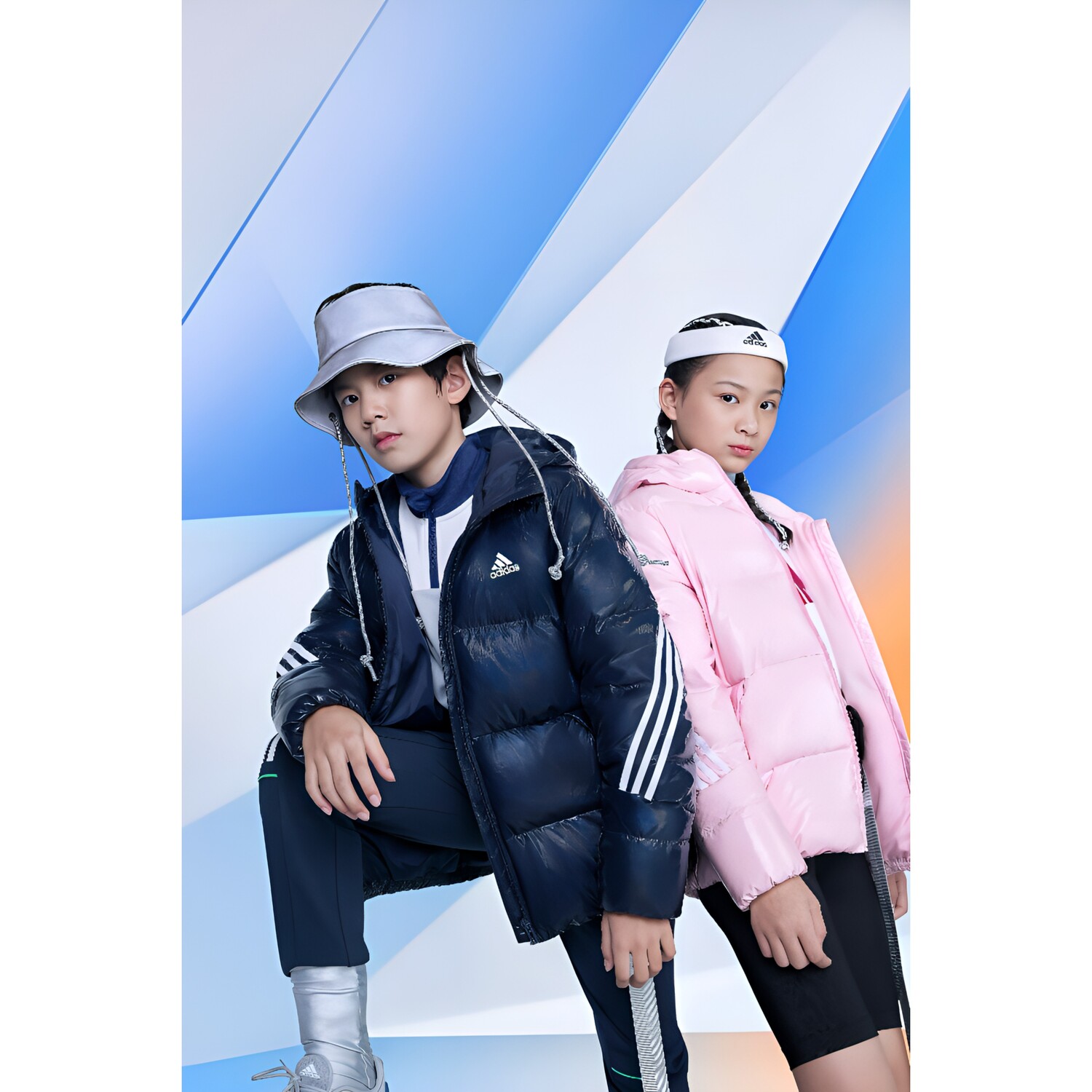 Пуховик Adidas Kids, черный — фото 4