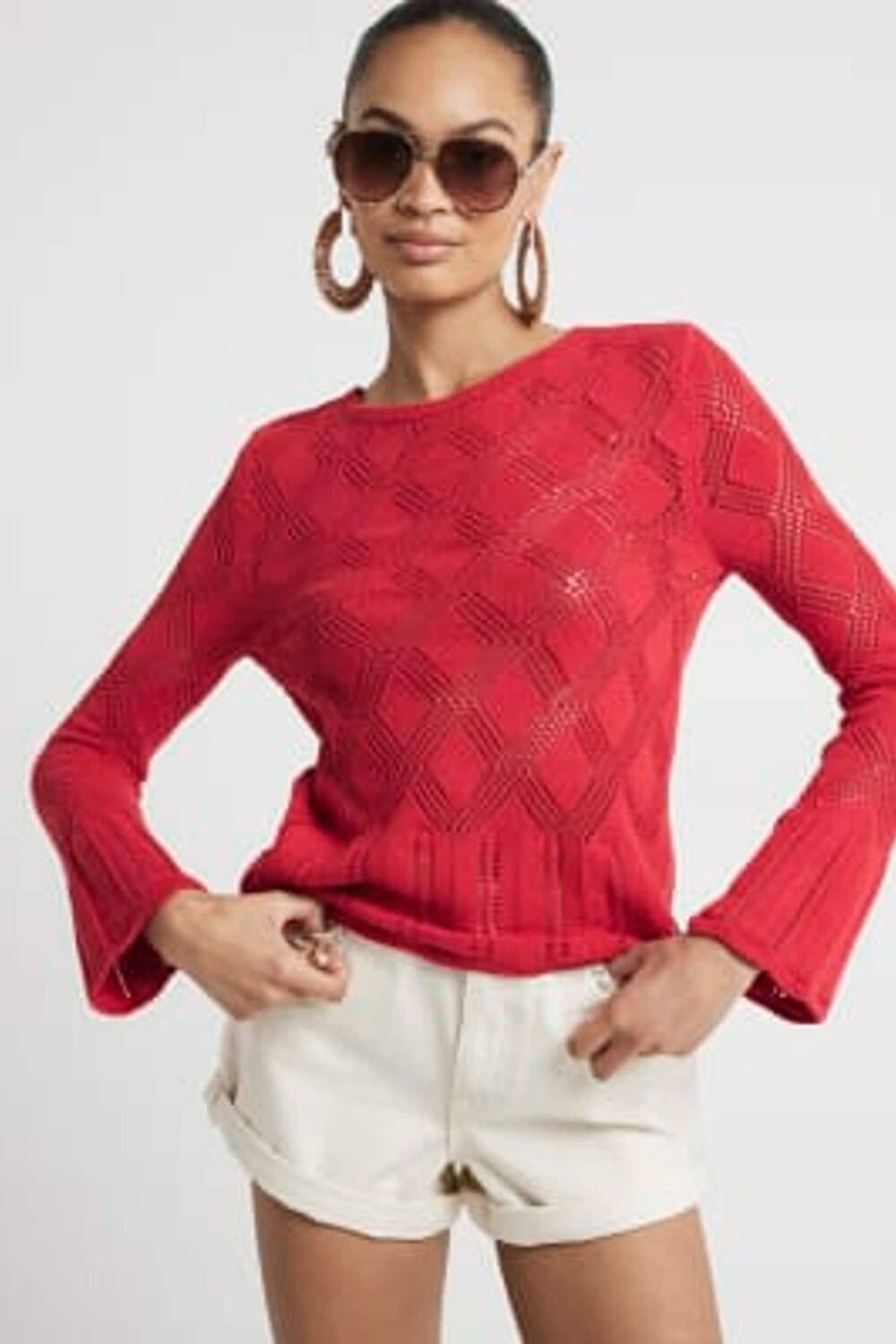 

Топ с завязкой на спине крючком River Island, красный
