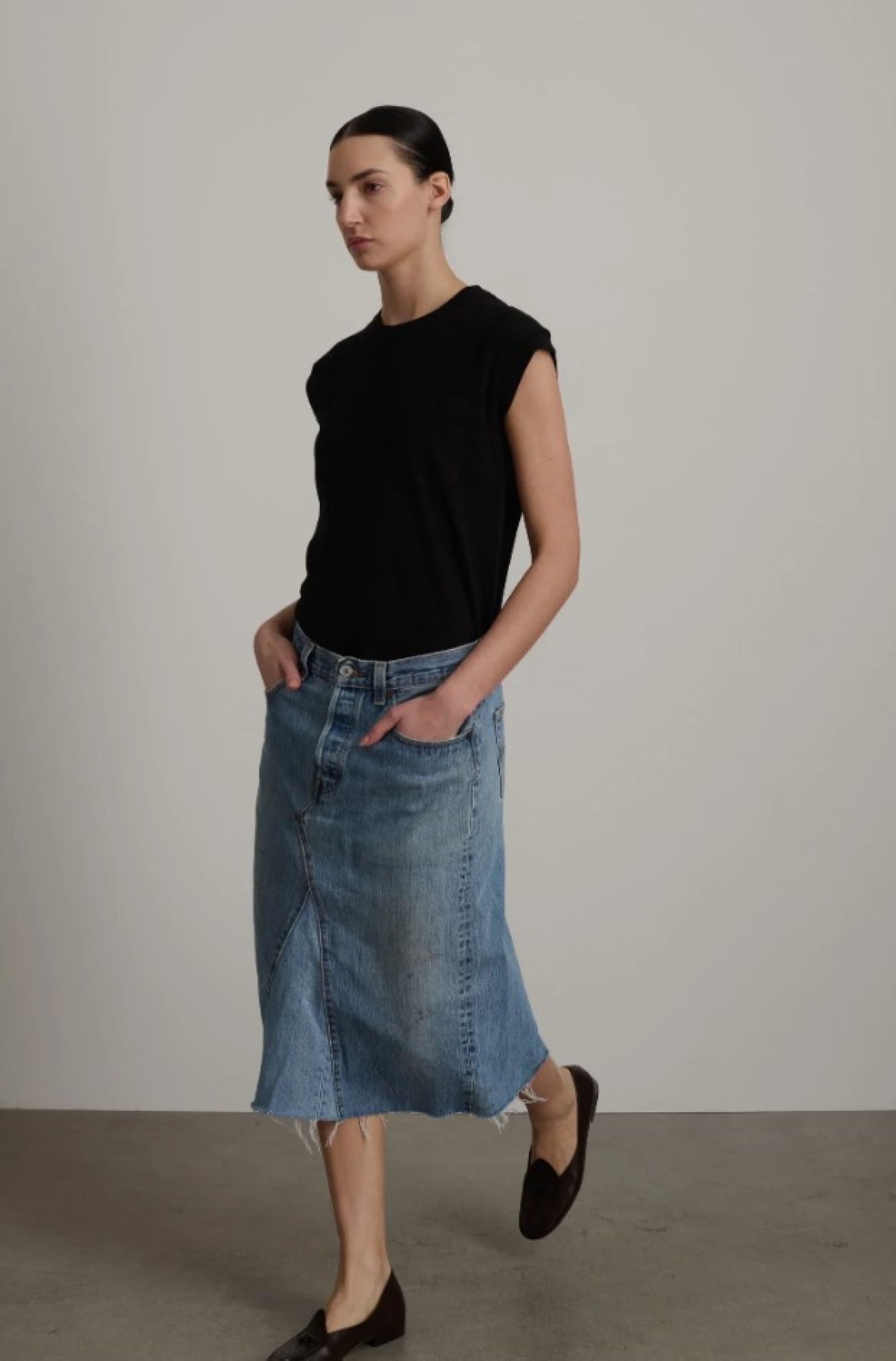 

Винтажная юбка с индиго вставкой Levi's