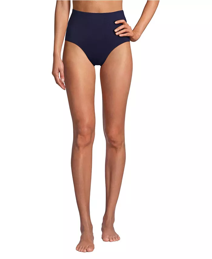 

Женские высокие бикини-трусы Sculpting Suit Lands' End, синий