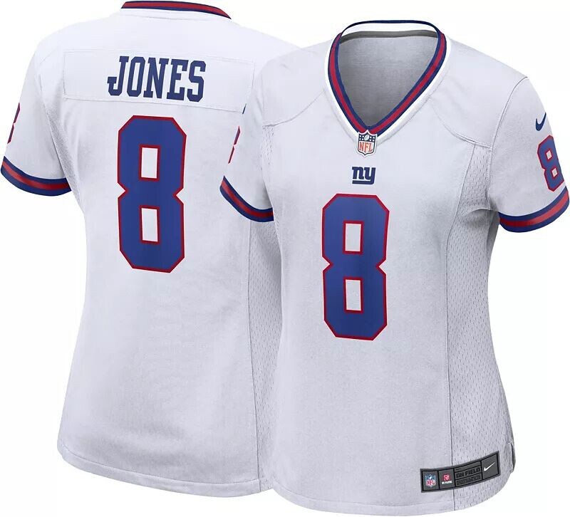 

Женская белая игровая майка Nike New York Giants Daniel Jones #8