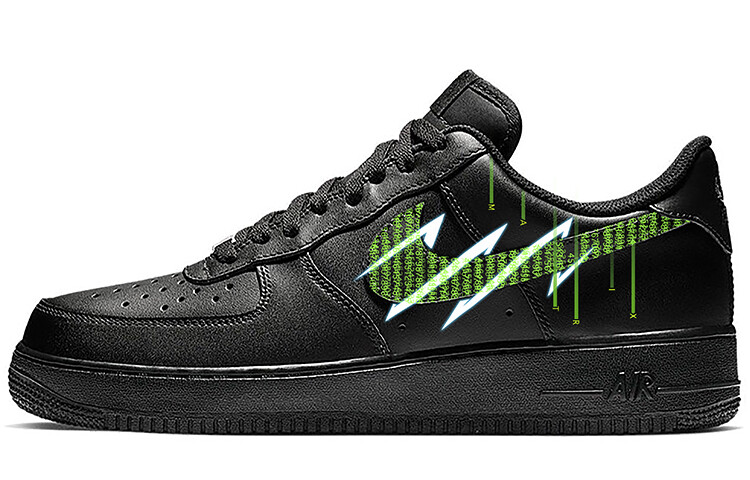 

Кроссовки Nike Air Force 1 Skateboard Shoes Men Low-Top Black Green