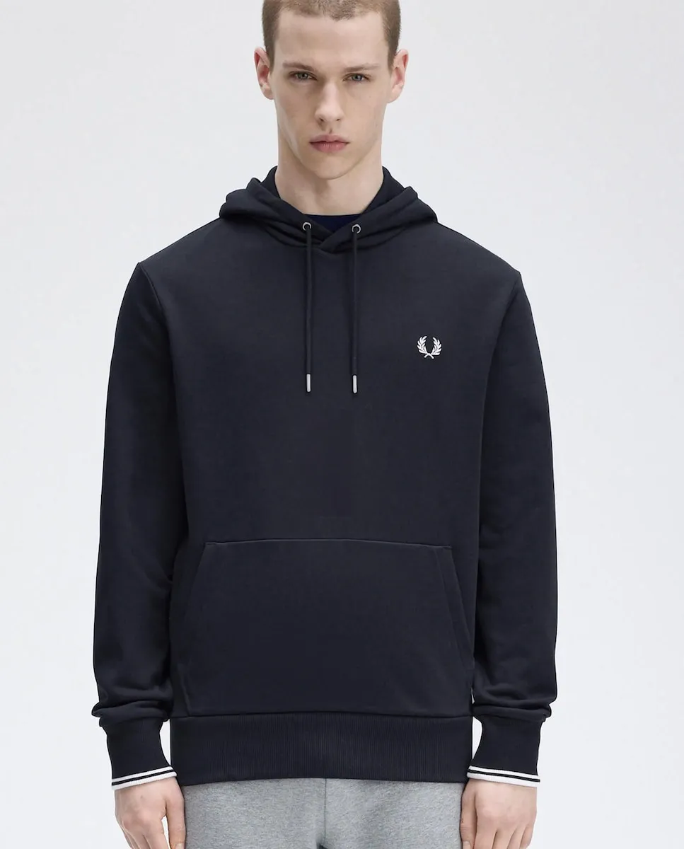 

Мужская толстовка с капюшоном и карманом-кенгуру Fred Perry, темно-синий