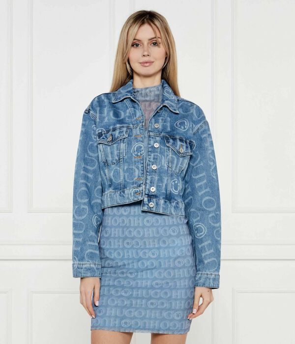 

Джинсовая куртка Hugo Blue Galatea_b Cropped Fit, синий