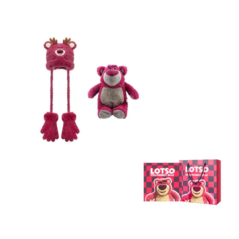 

Disney Шапка из полиэстера серии "Клубничный мишка" для женщин, Lotso Antler Plush Two-Piece Set+Large Doll