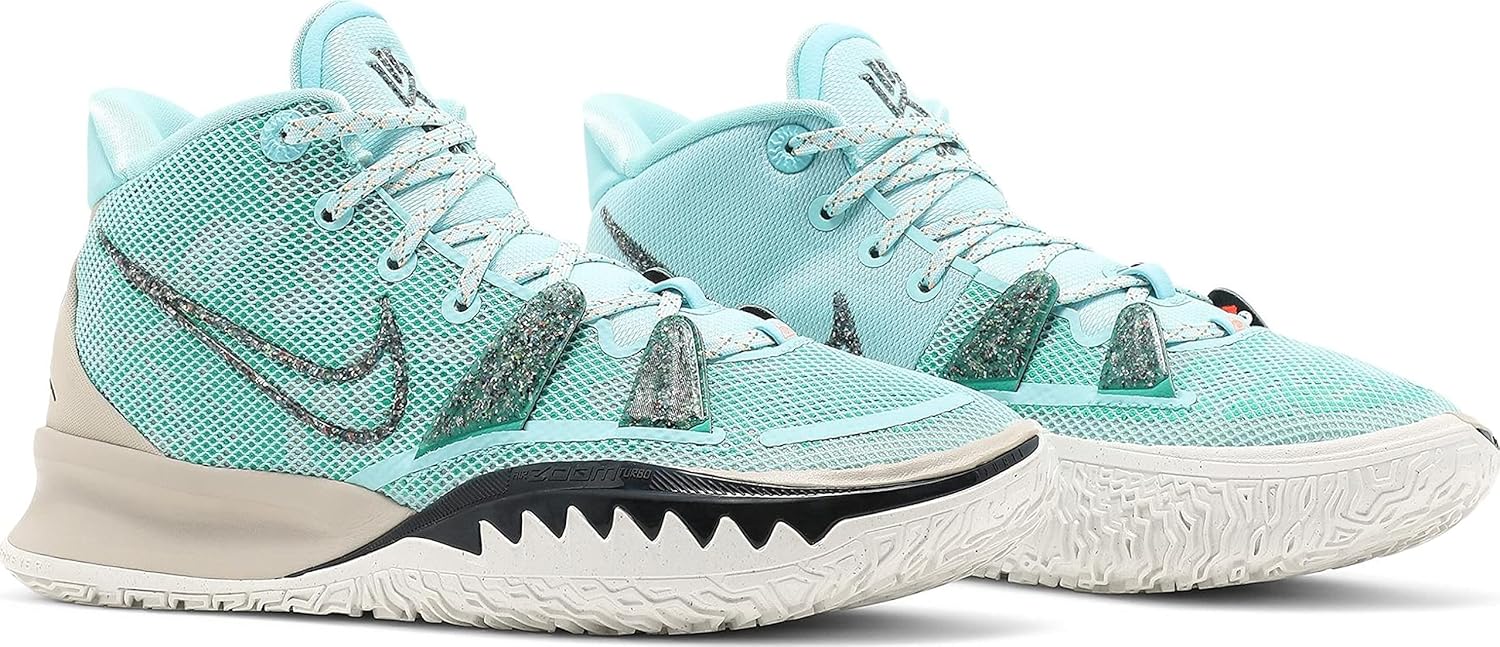Мужские кроссовки Nike Kyrie 7, черно-белые, CQ9326-002, Copa/Dk Smoke Grey-Rattan-Roma Green — фото 3