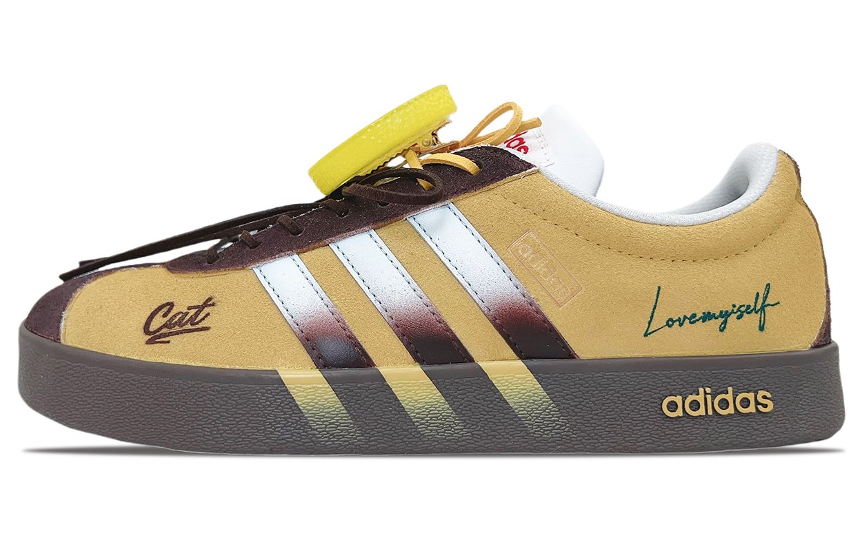 

Adidas ВЛ Корт 2.0 устойчивые к истиранию лоу-топ скейтборд кроссовки унисекс желто-коричневые, цвет Yellow Brown