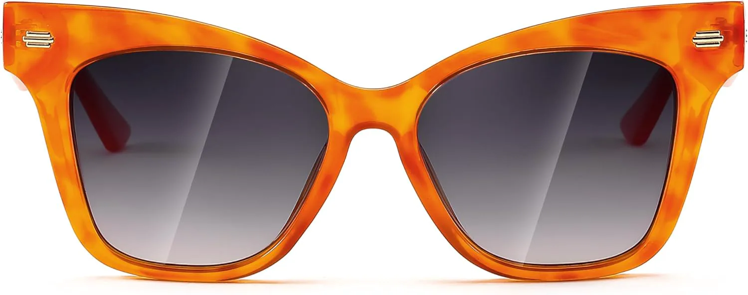 

FEISEDY Модные поляризованные солнцезащитные очки в ретро-оправе «кошачий глаз» для женщин, защита от УФ-излучения UV400, артикул B0009, 002 Jelly Orange