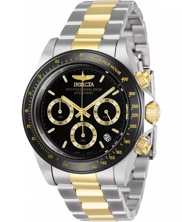 

Мужские кварцевые часы Speedway 36743 с тремя стрелками и черным циферблатом Invicta, black