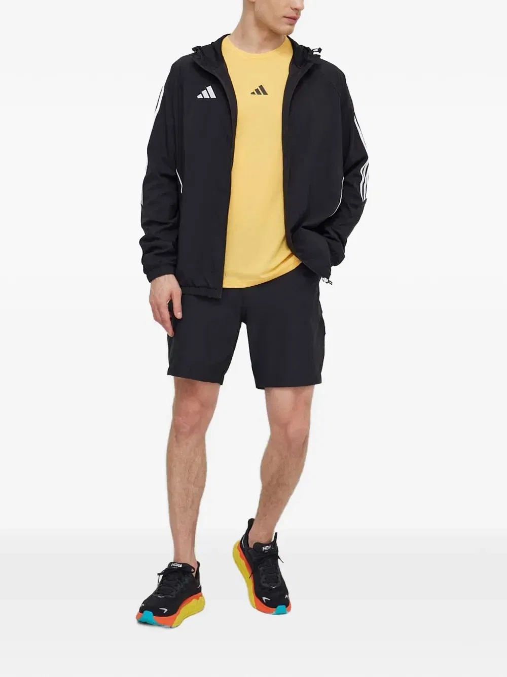 Куртка с капюшоном и принтом логотипа Adidas, черный — фото 2